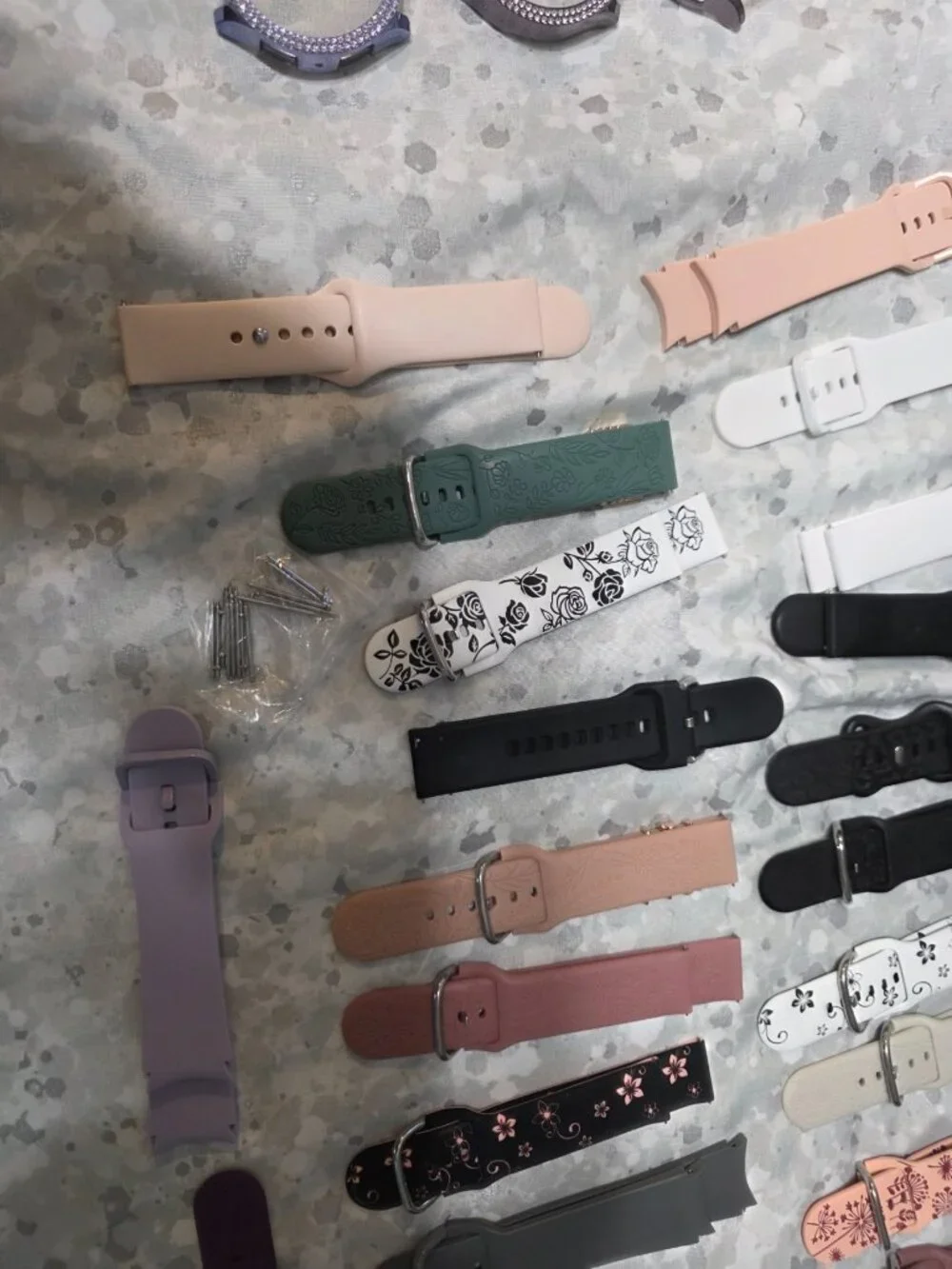 Samsung Galaxy Watch 5 6 7 Bands Lot Silicone Elastic Floral Various Colors